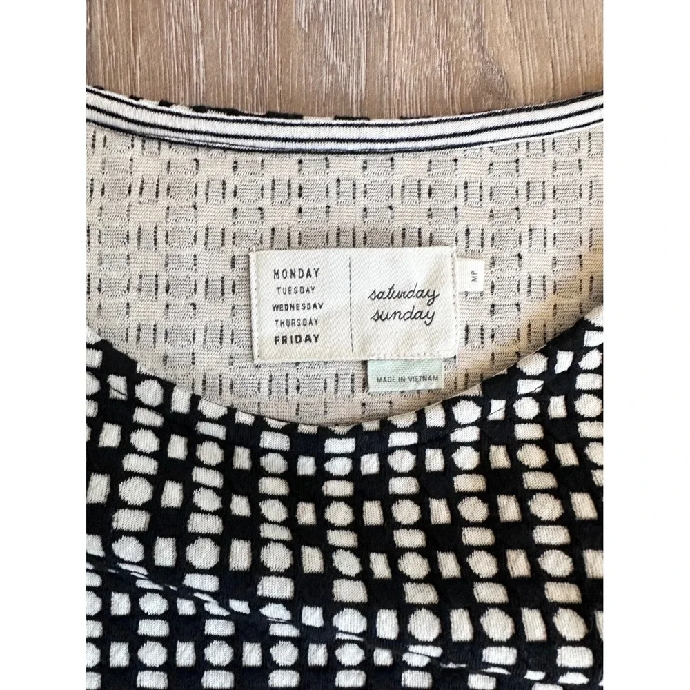 Anthropologie Sat/ Sun Geometric Bow Shift Dress MP Coastal Casual Modern Chic